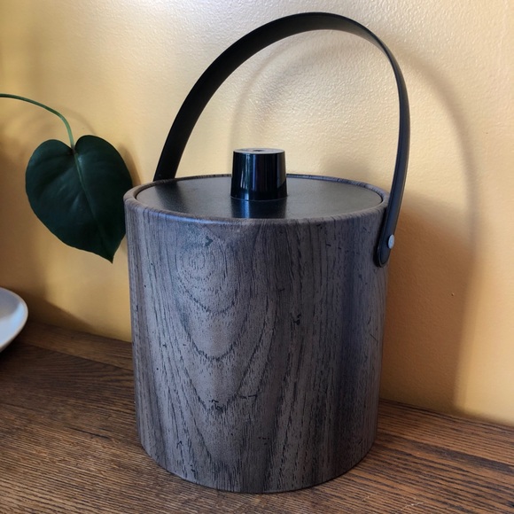 Vintage MCM Irvinware Brown Ice Bucket Barware Mod